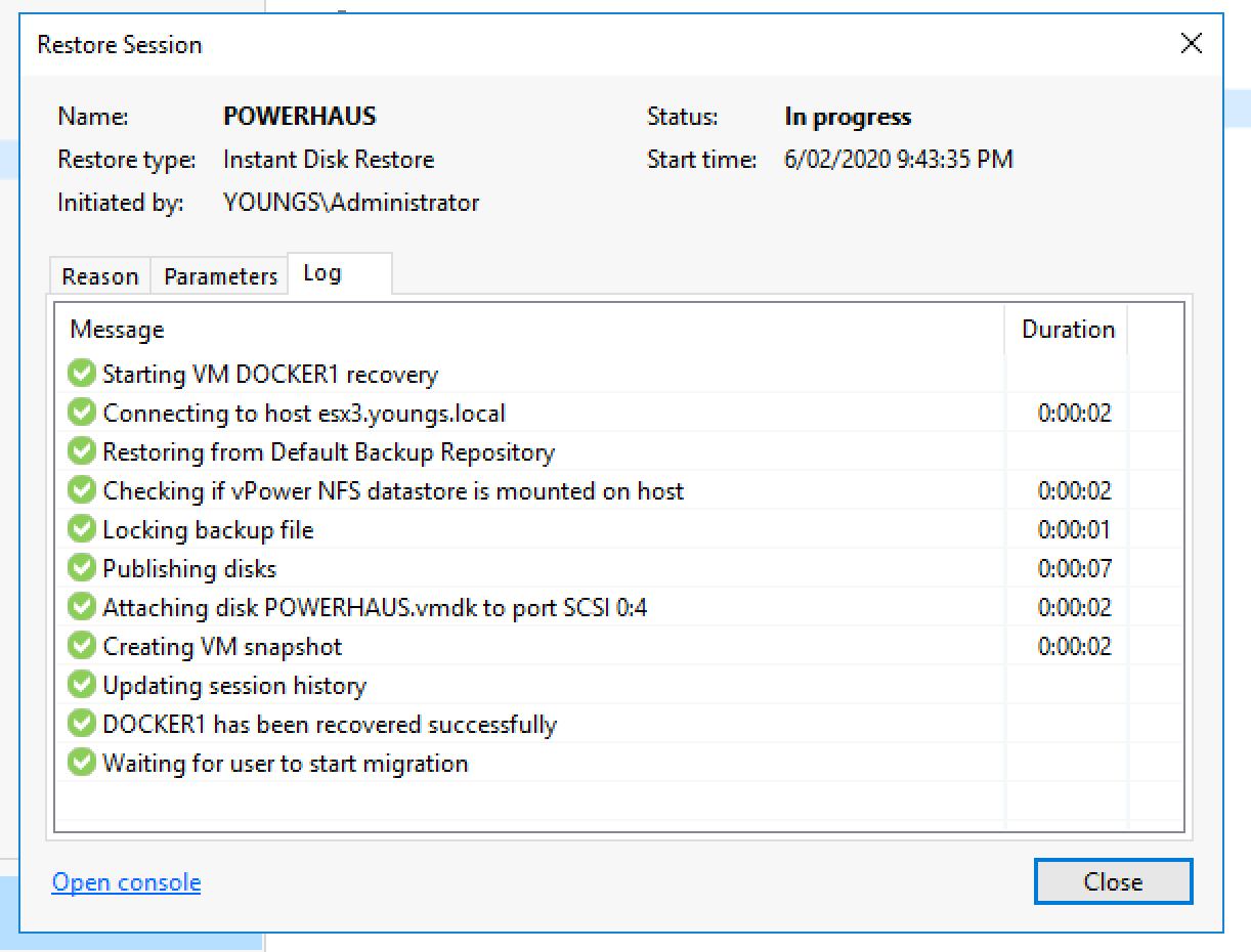 veeam instant recovery