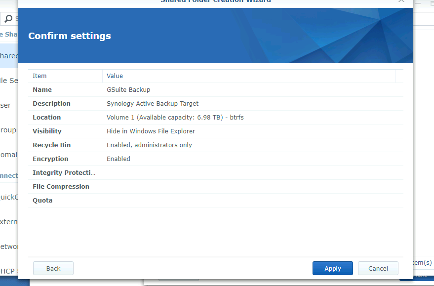 g suite backup synology