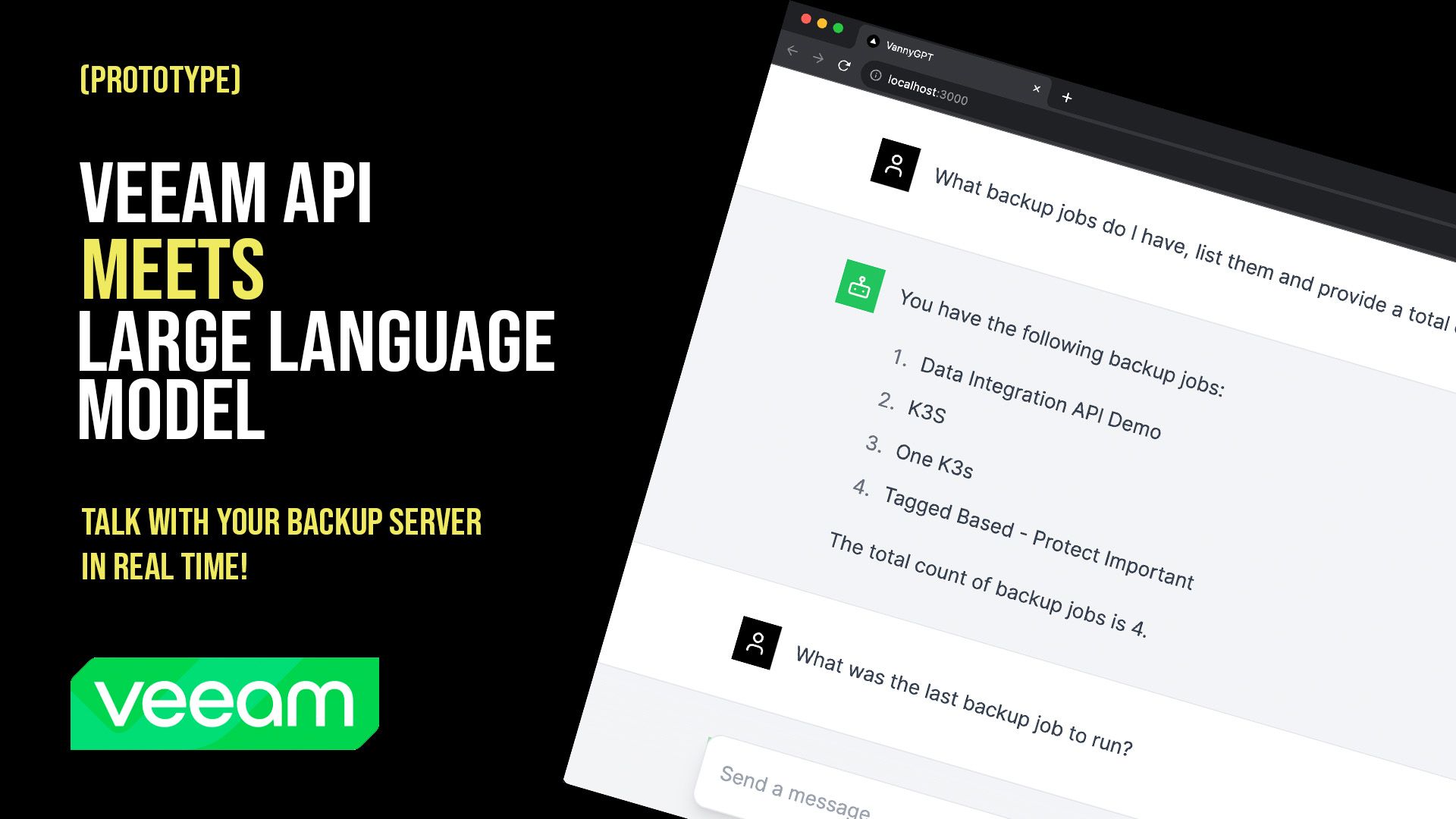Veeam Data Platform, some APIs and a Large Language Model walk into a bar.